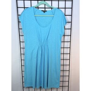 Tommy Bahama Cover Up Shift Dress Womens L‎ Blue Cap Sleeve Resortwear Vacation